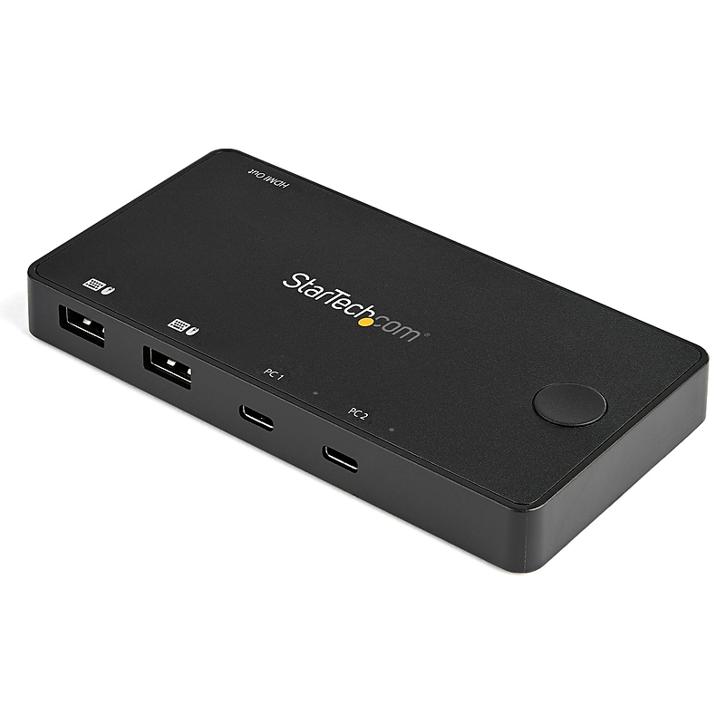 2 Port USB C KVM Switch - 4K 60Hz HDMI - Compact UHD Desktop KVM Switch w/USB Type C Cables - Bus Powered MacBook ThinkPad image 1