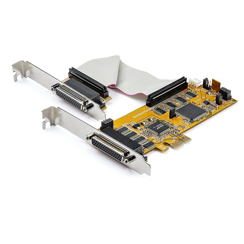 8-Port PCI Express RS232 Serial Adapter Card -PCIe to Serial DB9 Controller 16C1050 UART - Low Profile - 15kV ESD - Win/Linux image 1