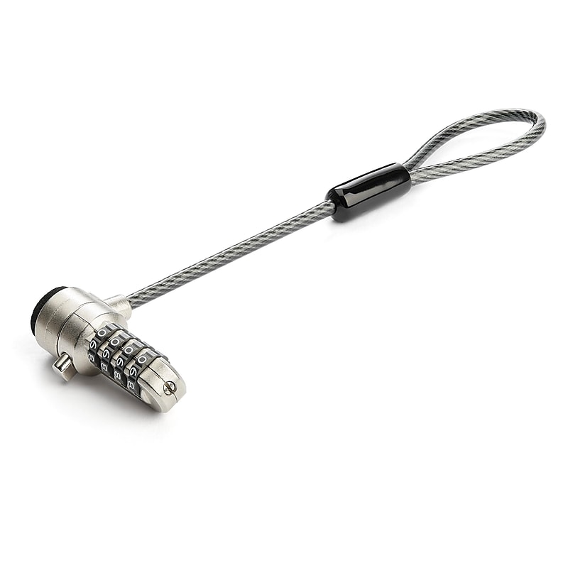 Universal Laptop Cable Lock Expansion Loop - Add a 6" 4-Digit Combination K-Slot Lock to Secure Multiple Devices - Anti Theft image 1