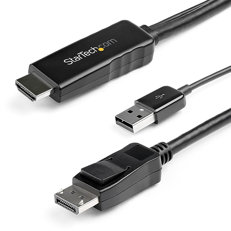 3m HDMI to DisplayPort Adapter Cable with USB Power - 4K 30Hz Active HDMI 1.4 to DP 1.2 Converter (HD2DPMM3M) image 1