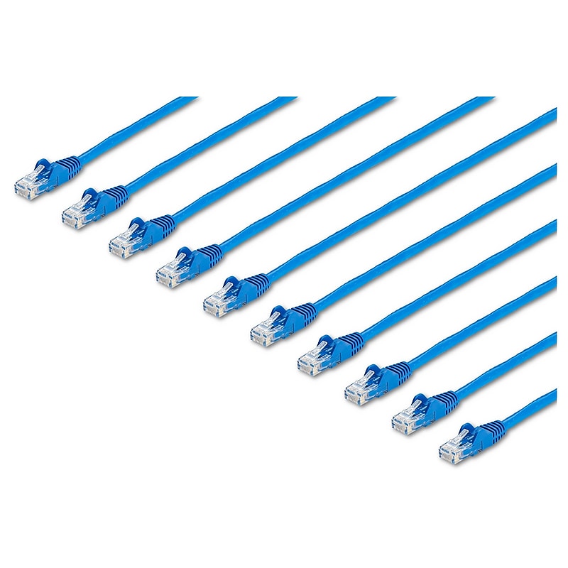 10 ft. CAT6 Ethernet Cable - 10 Pack - ETL Verified - Blue CAT6 Patch Cord - Snagless RJ45 Connectors - 24 AWG - UTP image 1