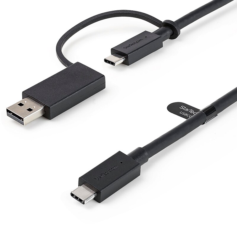 StarTech Hybrid 3.3' USB-C to USB-C with USB-A Adapter Dongle, Black (USBCCADP) image 1
