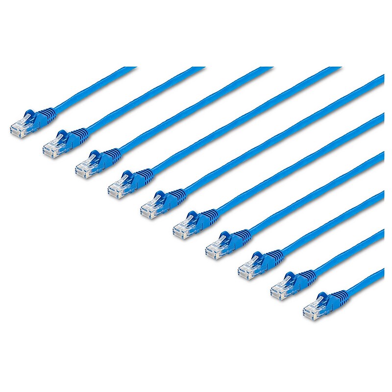 5 ft. CAT6 Ethernet Cable - 10 Pack - ETL Verified - Blue CAT6 Patch Cord - Snagless RJ45 Connectors - 24 AWG - UTP image 1