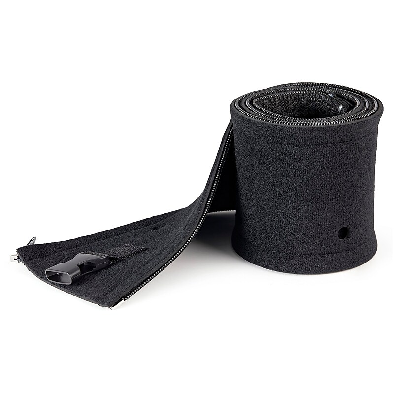 40" Neoprene Cable Management Sleeve with Zipper/Buckle, Computer/PC Cord Cover, Flexible Cable Sleeve/Organizer Wrap, Black image 1