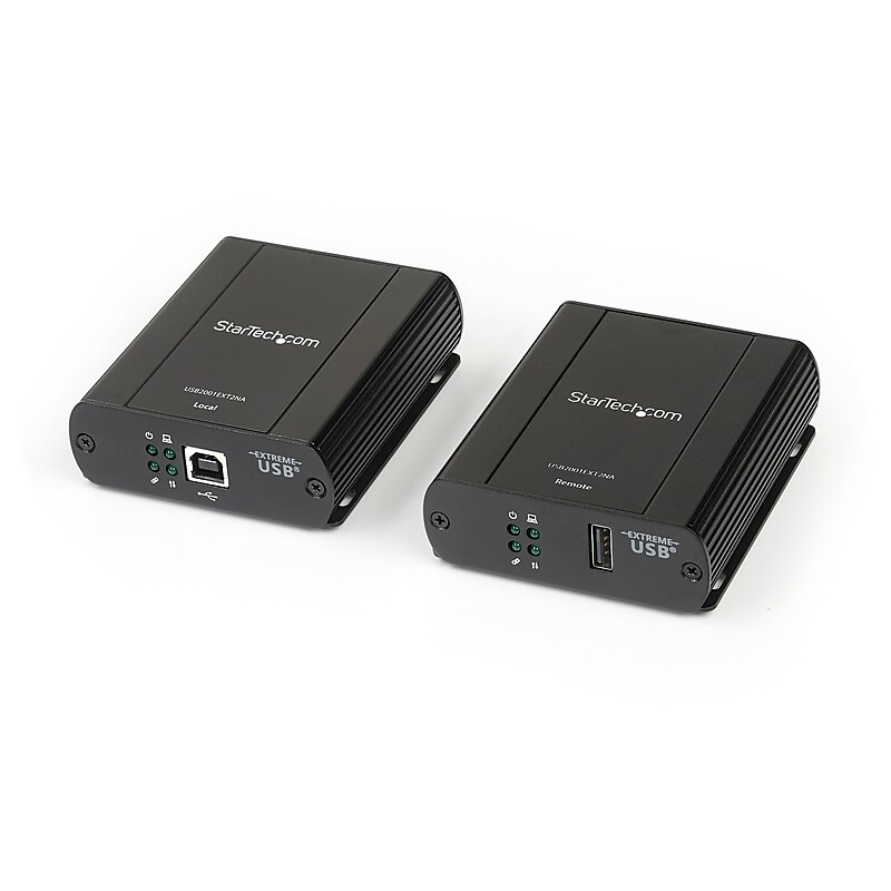 USB 2.0 Extender over Cat5e or Cat6 Ethernet Cable - 330ft/100m USB 2.0 Extender Adapter Kit w/ ESD & Metal Case - Powered image 1