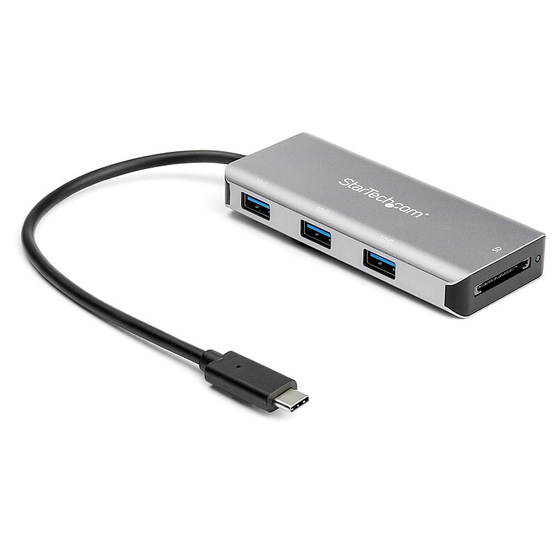 StarTech 3-Port USB-A Hub and SD Card Reader, Gray (HB31C3ASDMB) image 1