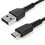 1m USB A to USB C Charging Cable - Durable Fast Charge & Sync USB 2.0 to USB Type C Data Cord - Aramid Fiber M/M 3A Black~#|#~sp131140802_sc7