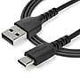 1m USB A to USB C Charging Cable - Durable Fast Charge & Sync USB 2.0 to USB Type C Data Cord - Aramid Fiber M/M 3A Black~#|#~sp131140805_sc7