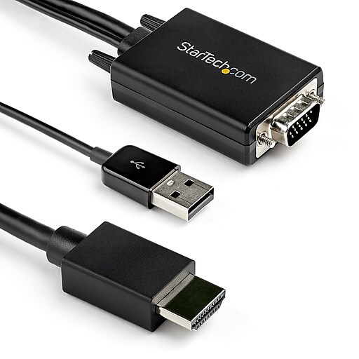 StarTech 6.6' VGA to HDMI Converter Cable with USB Audio Support, Male