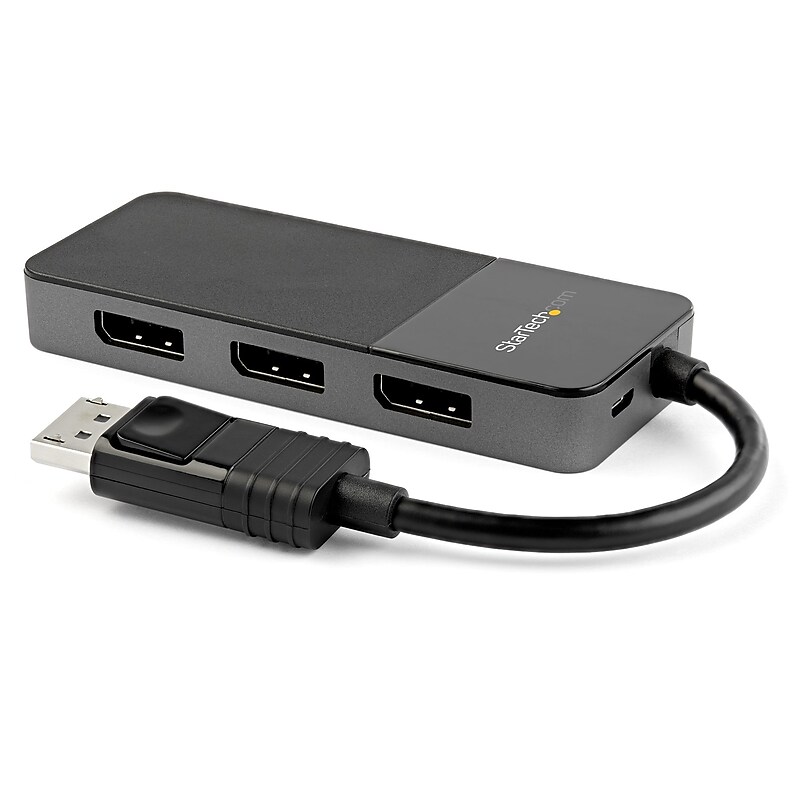 StarTech  3-Port DisplayPort to Triple DisplayPort Display Adapter, Male to Female/Female, Black (MST14DP123DP) image 1