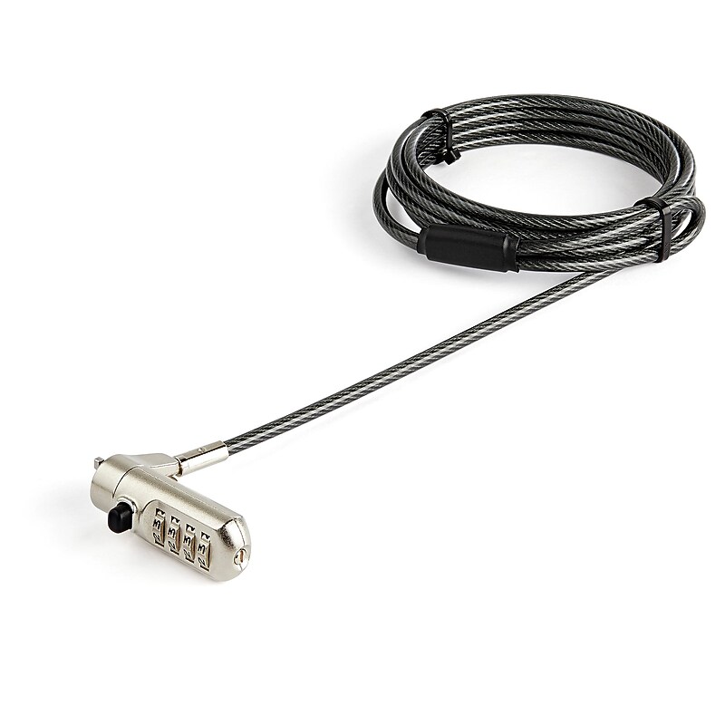 6.5ft Laptop Cable Lock for Nano Slot Computer/Tablet/Device - Anti-Theft 4 Digit Combination Security Cable Lock - Steel image 1