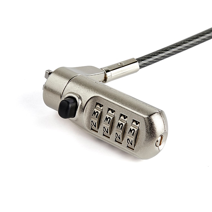 Startech 6.5' (2m) 3-in-1 Universal Laptop Cable Lock - 4-Digit Combination Security Lock For K-Slot