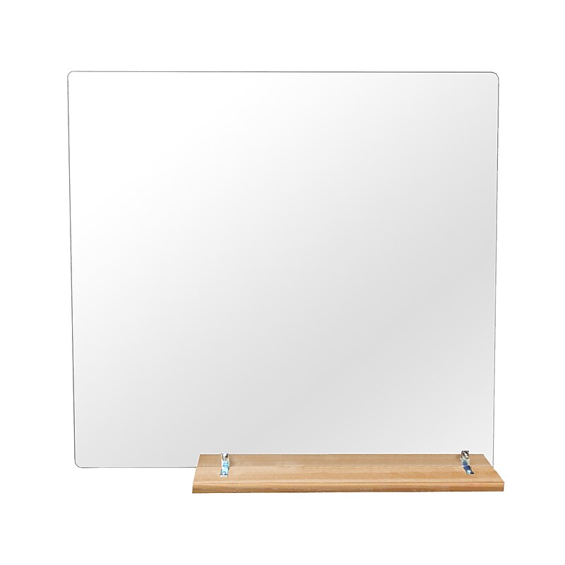 Gemini Freestanding Extended Workspace Divider, 32"H x 33"W, Clear Acrylic (EWD3332-UF-177) image 1