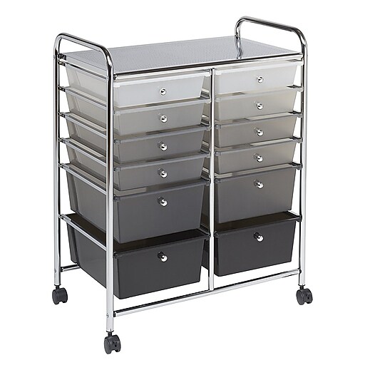 Shop Staples For Ecr4kids 12 Drawer Mobile Organizer Grayscale