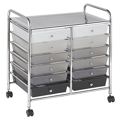 Shop Staples For Ecr4kids 12 Drawer Mobile Organizer Grayscale
