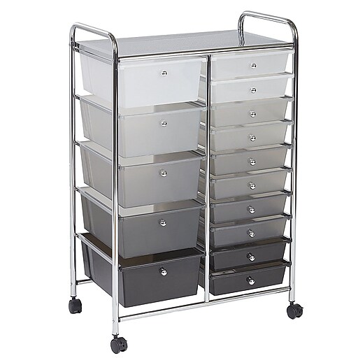 Shop Staples For Ecr4kids 15 Drawer Mobile Organizer Grayscale