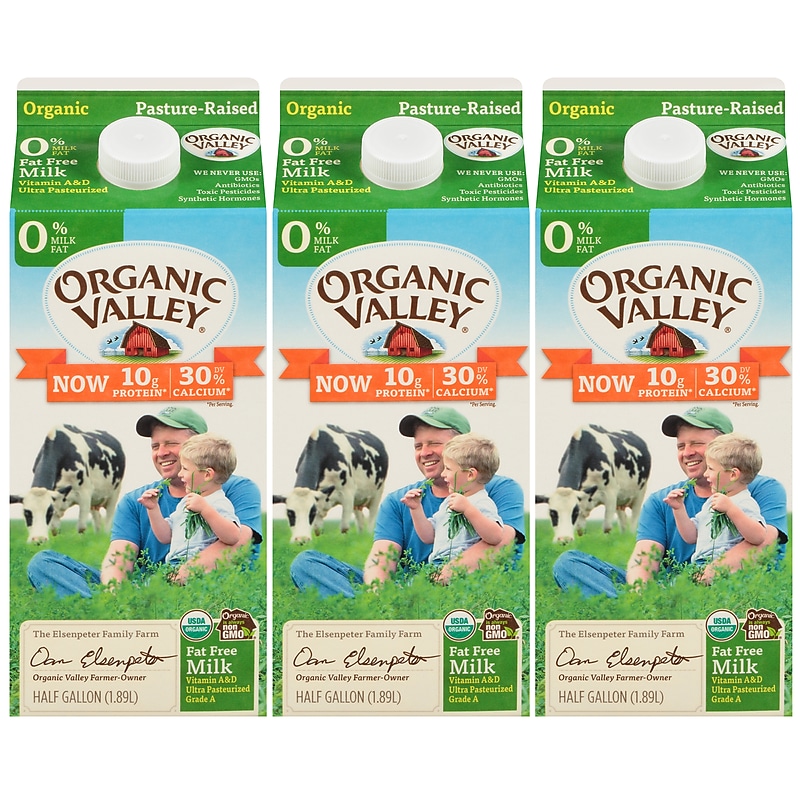 Organic Valley Skim Milk, 64 oz., 3/Pack (307-00350) image 1