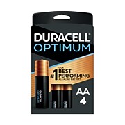 Duracell Optimum AA  Batteries, Pack of 4/Pack, Long Lasting Alkaline Batteries with a Resealable Package (24394656)