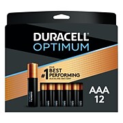Duracell Optimum AAA  Batteries, Pack of 12/Pack, Long Lasting Alkaline Batteries with a Resealable Package (24394659)