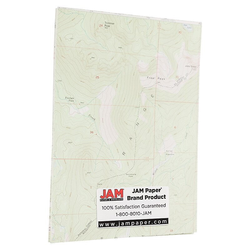 JAM Paper 8.5" x 11" Color Multipurpose Paper, 8 lbs., Multicolor, 100 Sheets/Ream (163969C) image 1