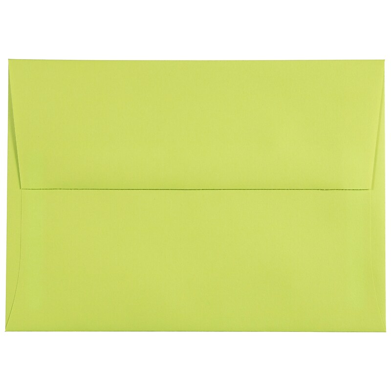 JAM Paper A7 Colored Invitation Envelopes, 5.25 x 7.25, Ultra Lime Green, 50/Pack (96151I) image 1