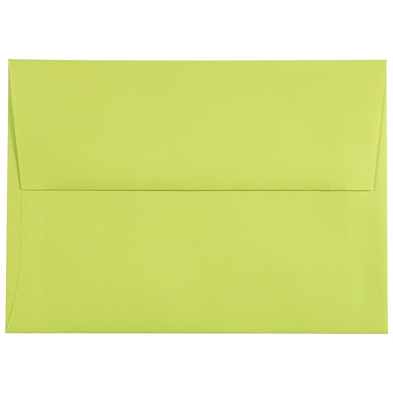 JAM Paper A7 Colored Invitation Envelopes, 5.25 x 7.25, Ultra Lime Green, Bulk 250/Box (96151H) image 1