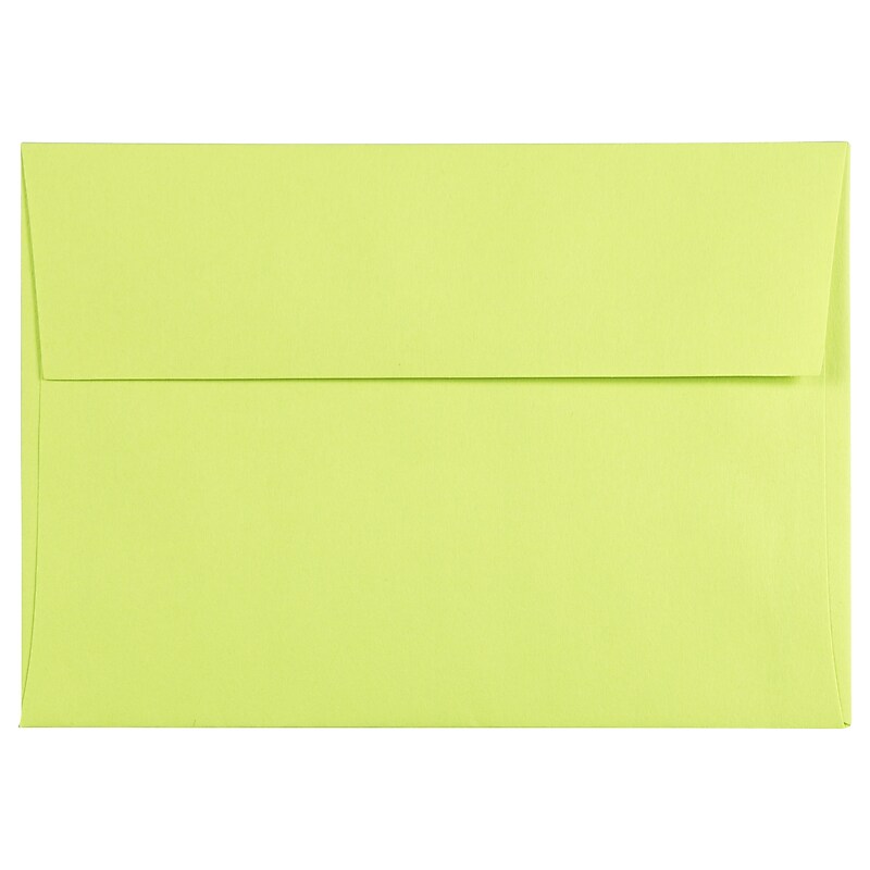 JAM Paper 4Bar A1 Colored Invitation Envelopes, 3.625 x 5.125, Ultra Lime Green, 50/Pack (155438I) image 1