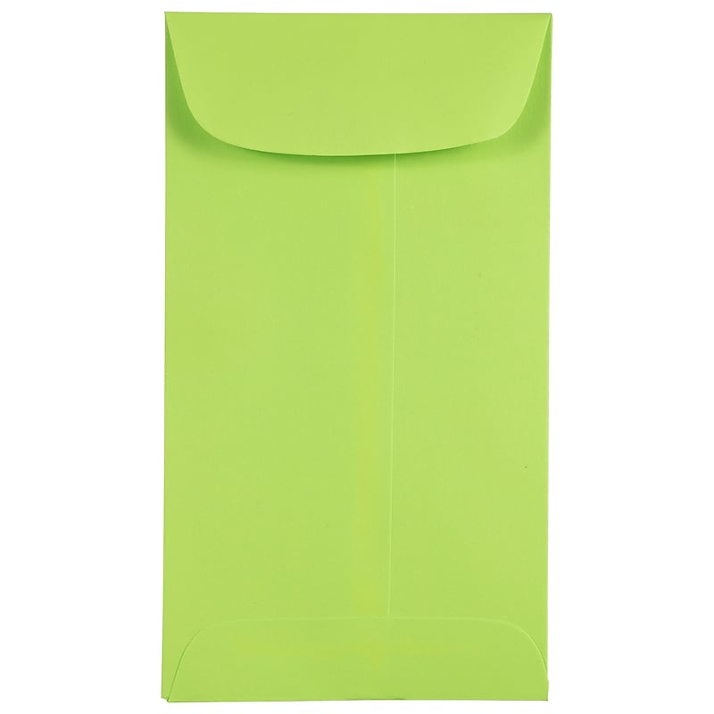 JAM Paper #5.5 Coin Business Colored Envelopes, 3.125 x 5.5, Ultra Lime Green, 50/Pack (356730546I) image 1