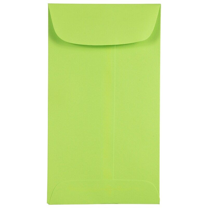JAM Paper #5.5 Coin Business Colored Envelopes, 3.125 x 5.5, Ultra Lime Green, 25/Pack (356730546) image 1
