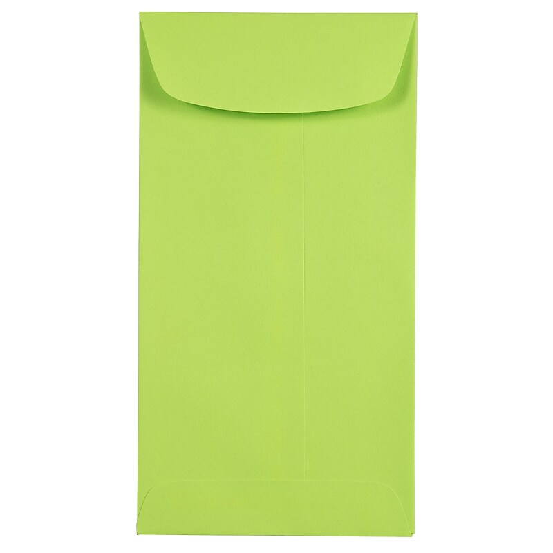 JAM Paper #7 Coin Business Colored Envelopes, 3.5 x 6.5, Ultra Lime Green, 50/Pack (1526752I) image 1