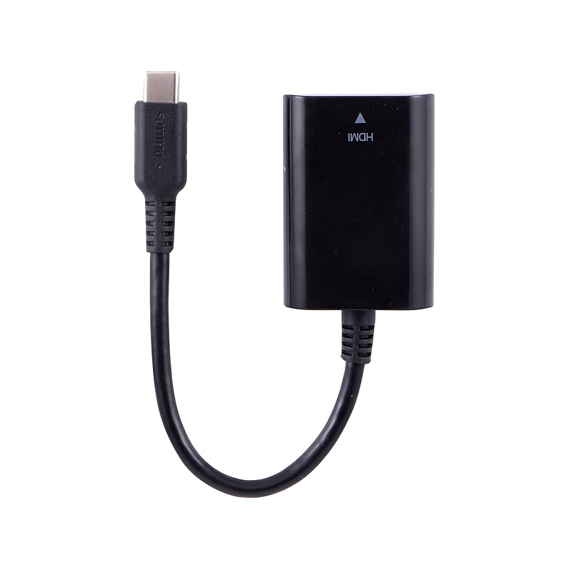 Philips USB-C to HDMI Audio/Video Adapter, Male to Female, Black (SWU7114A/27) image 1