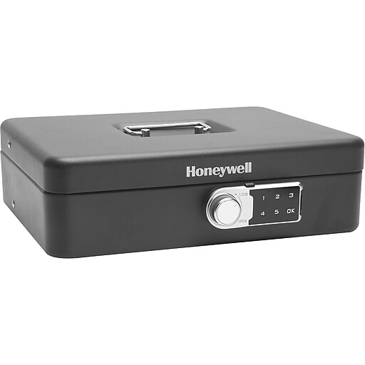 Honeywell Cash Box, 9 Compartments, Black (6213DG) Staples