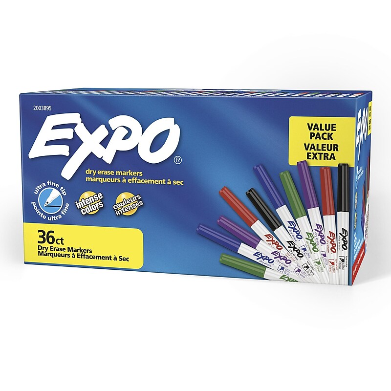 Expo Dry Erase Markers, Ultra Fine Tip, Assorted, 36/Pack (2003895) image 1