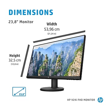 HP V24i Monitor, 24" LED Monitor,  Black (9RV15AA#ABA)
