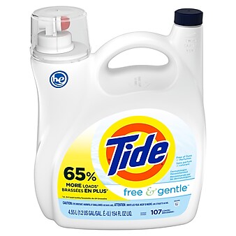Tide Free and Gentle HE Liquid Laundry Detergent, 107 Loads, 154 oz. (57471)
