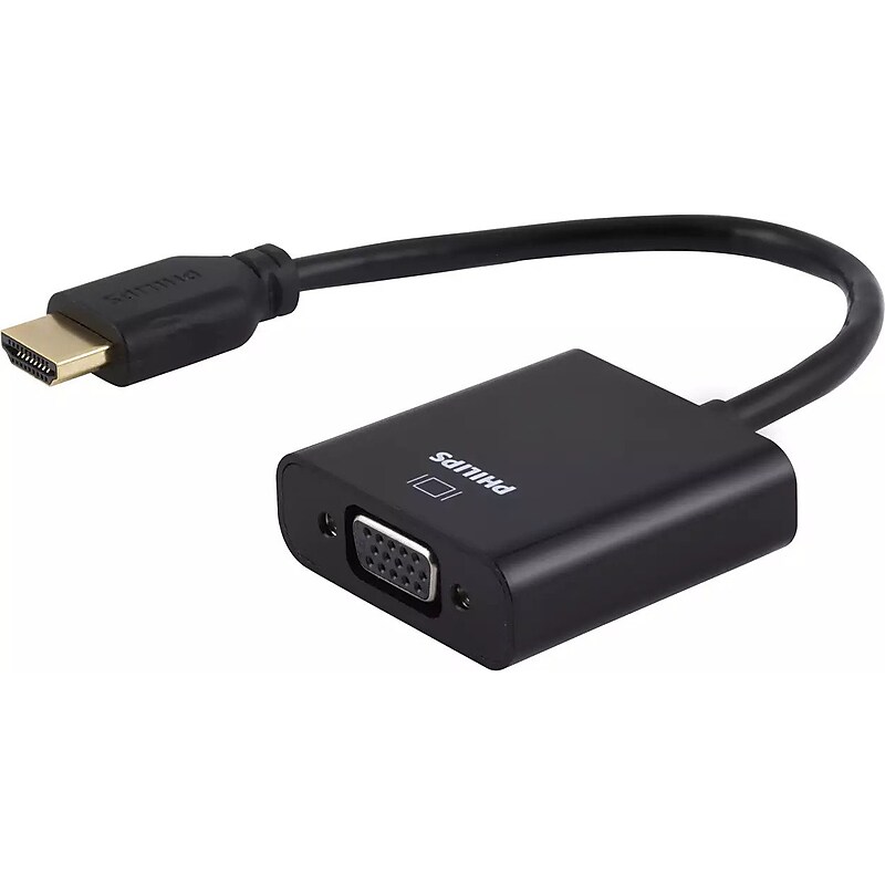 Philips HDMI to VGA Video Adapter, Male to Female, Black (SWV9200E/27) image 1