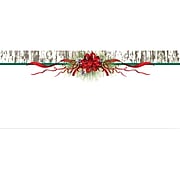 Geographics Christmas Unsealed #10 Specialty Envelope, 4.13" x 9.5", Pinecones & Ribbon, 35/Pack (49597)