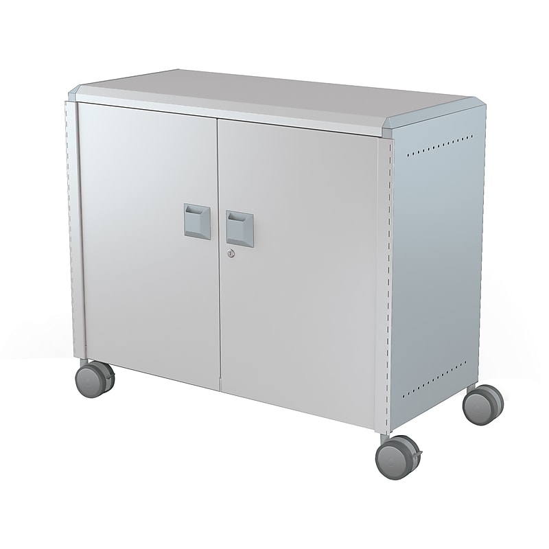 MooreCo Compass Maxi H2 Mobile 9-Section Storage Cabinet, 36.13"H x 41.88"W x 19.13"D, Platinum/Cool Gray Metal (B3A1B2E1X0) image 1