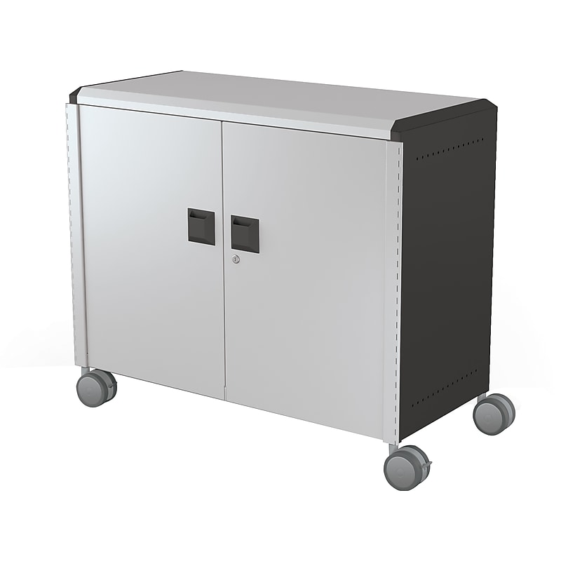 MooreCo Compass Maxi H2 Mobile 9-Section Storage Cabinet, 36.13"H x 41.88"W x 19.13"D, Platinum/Black Metal (B3A1A2E1X0) image 1