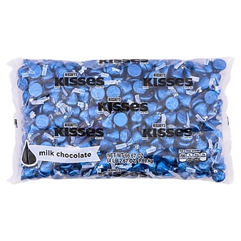 HERSHEY'S KISSES Dark Blue Foil Milk Chocolate Pieces, 66.7 oz., 400/Bag (HEC60194)