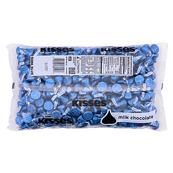 HERSHEY'S KISSES Dark Blue Foil Milk Chocolate Pieces, 66.7 oz., 400/Bag (HEC60194)
