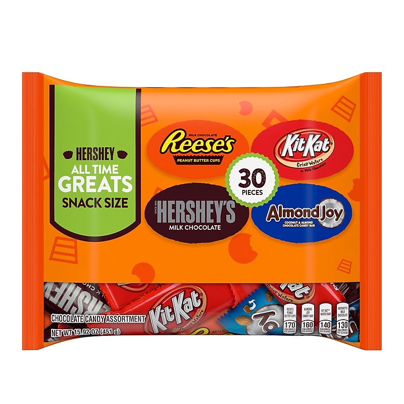 Hershey All Time Greats Chocolate Assortment Snack SIze Candy, 15.92 oz, Variety Bag, 30 Pieces (600-B0004) image 1