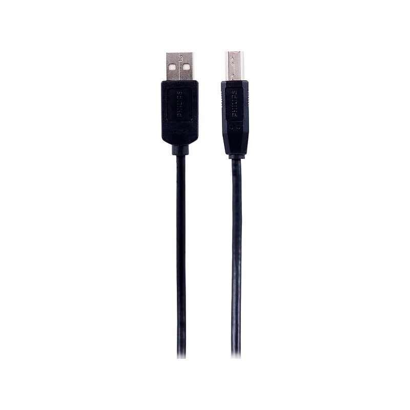 Philips 6' USB Type-A to USB Type-B Data Cable, Male to Male, Black (SWU7111A/27) image 1