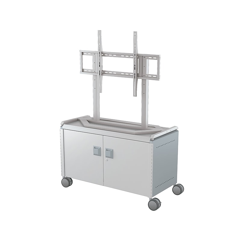 MooreCo Compass Maxi H1 Mobile 2-Section Storage Cabinet, 25.88"H x 41.88"W x 19.13"D, Platinum/Cool Gray Metal (A3A1B2D1A0) image 1