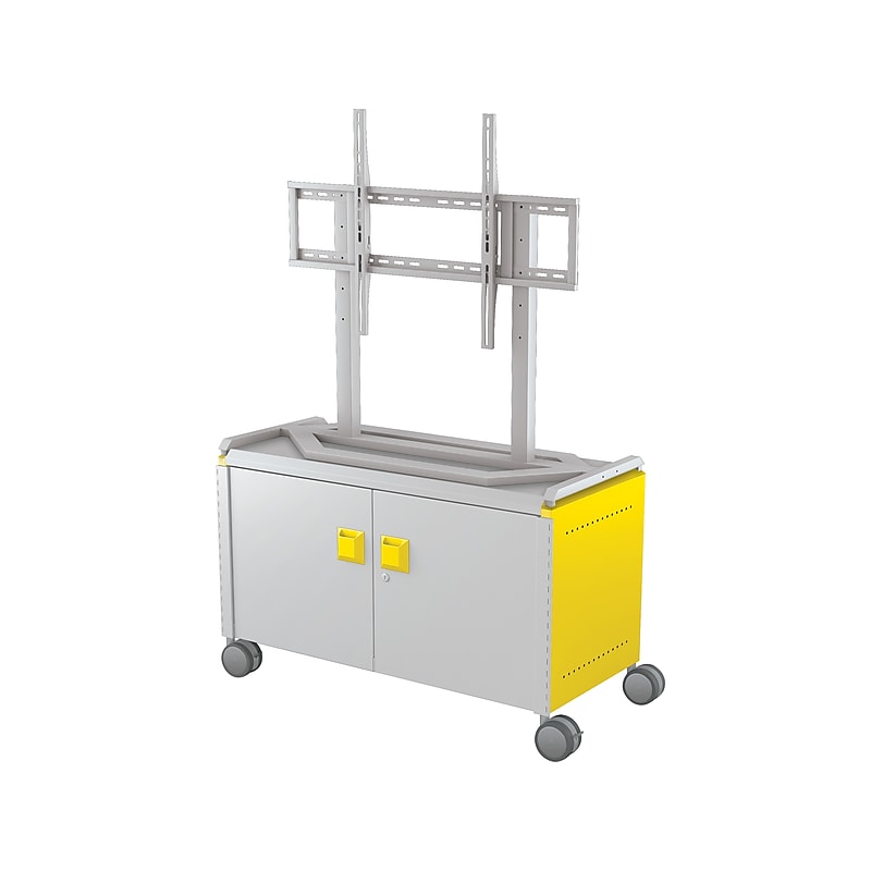 MooreCo Compass Maxi H1 Mobile 2-Section Storage Cabinet, 25.88"H x 41.88"W x 19.13"D, Platinum/Yellow Metal (A3A1G2D1A0) image 1