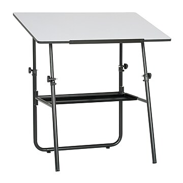 Studio Designs Ultima Fold A Way Table, White Top/Black Base (19652)