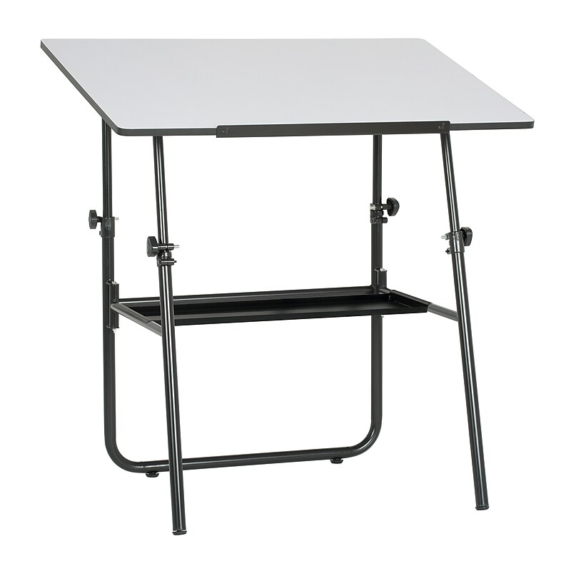 Studio Designs Ultima Fold A Way Table, White Top/Black Base (19652) image 1