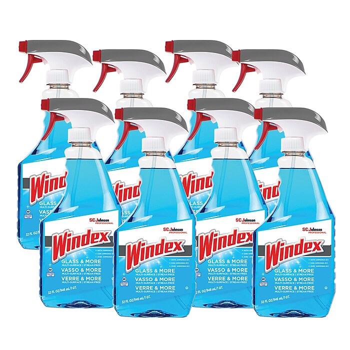Windex Glass Cleaner with Ammonia-D Trigger Spray, 32 fl Oz., 8