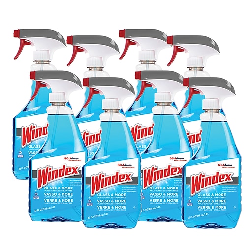 Windex Glass Cleaner with Ammonia-D Trigger Spray, 32 fl Oz., 8/Carton  (322338CT)