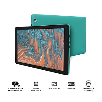 DP Core Innovations 10.1" Tablet, 1GB RAM, 16GB, Android 10 Go Edition, Teal (CTB1016GTL)